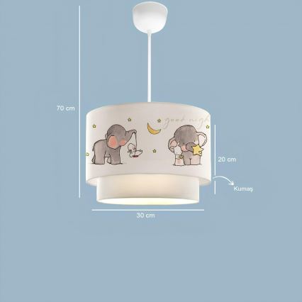 Lámpara infantil CANDY 1xE27/40W/230V blanca/gris