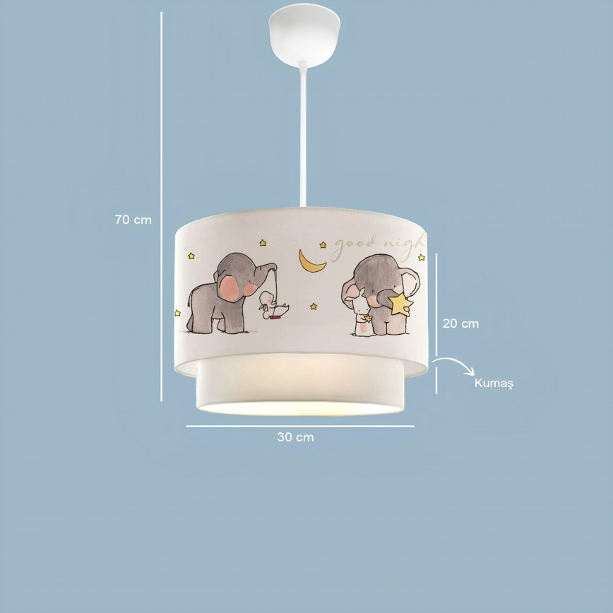 Lámpara infantil CANDY 1xE27/40W/230V blanca/gris
