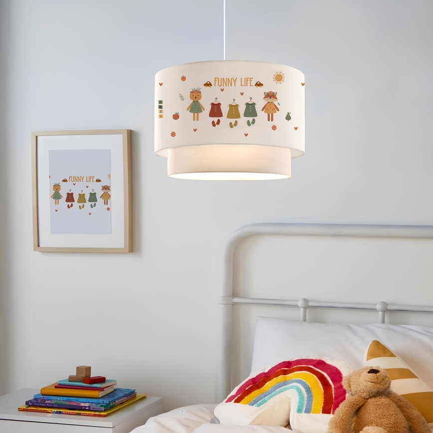 Lámpara infantil CANDY 1xE27/40W/230V blanca/multicolor