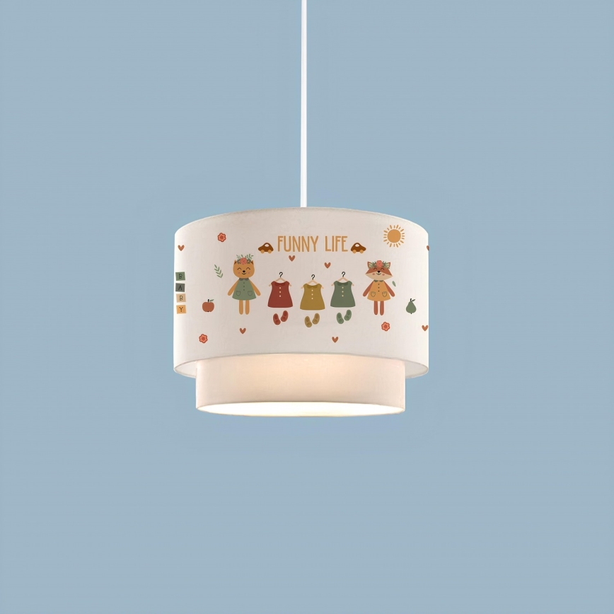 Lámpara infantil CANDY 1xE27/40W/230V blanca/multicolor