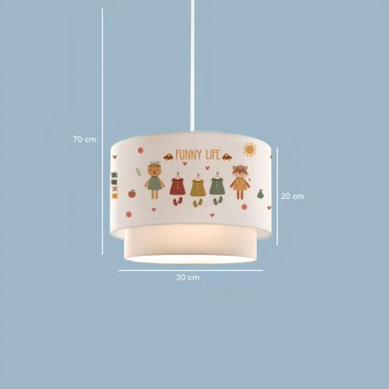 Lámpara infantil CANDY 1xE27/40W/230V blanca/multicolor