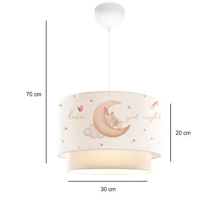 Lámpara infantil CANDY 1xE27/40W/230V blanco/beige