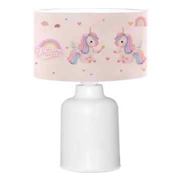 Lámpara infantil CANDY 1xE27/40W/230V rosa/blanca