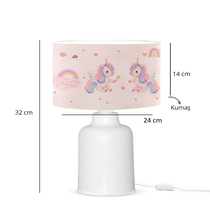 Lámpara infantil CANDY 1xE27/40W/230V rosa/blanca