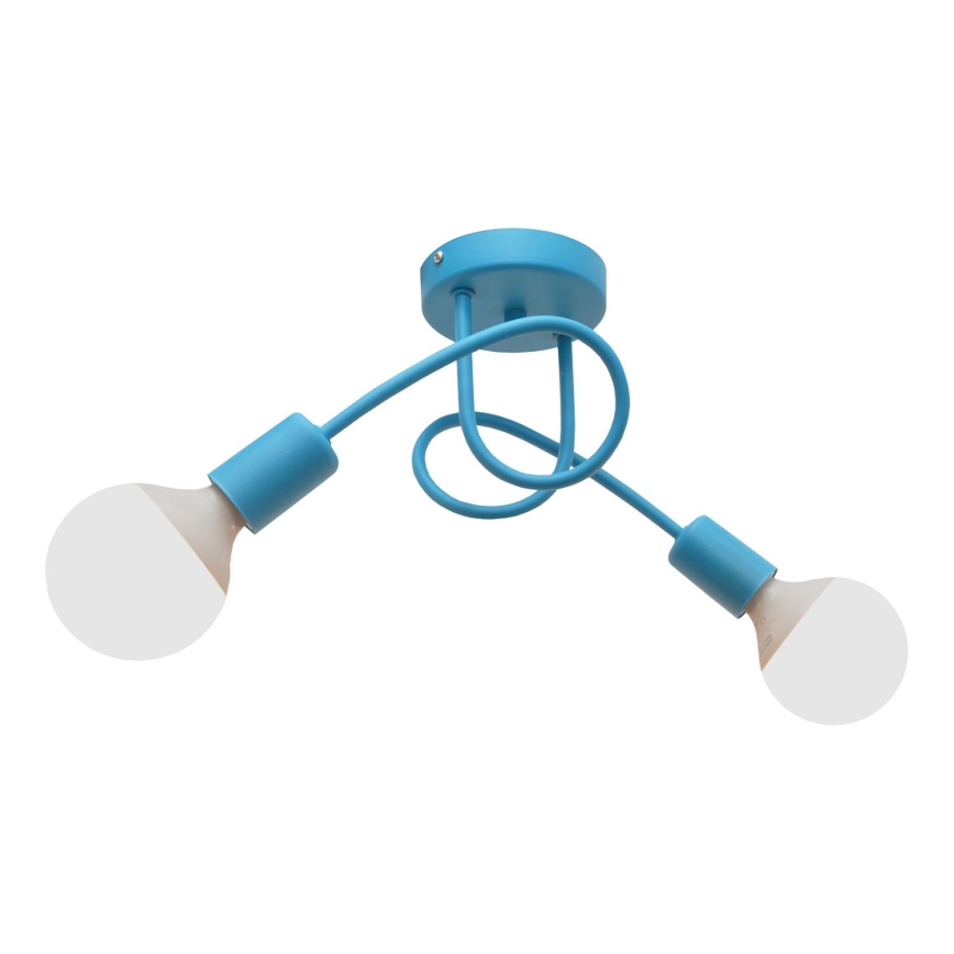 Lámpara infantil de superficie OXFORD 2xE27/15W/230V azul