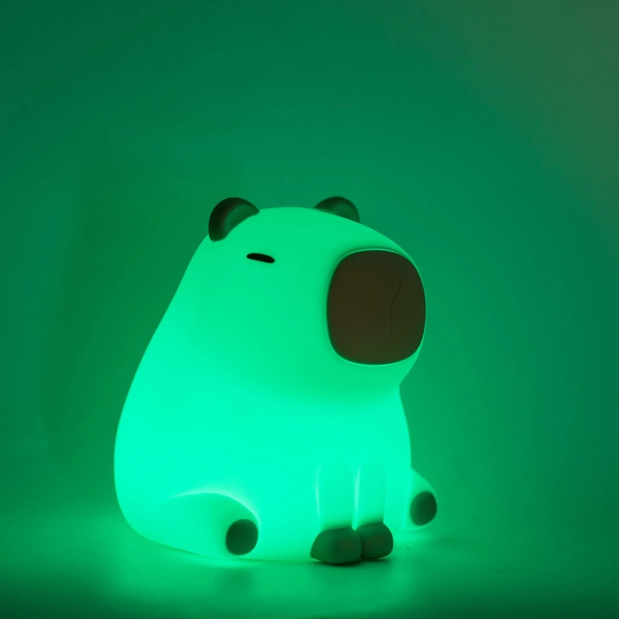 Lámpara infantil LED RGBW regulable LED/1W/5V USB 1200 mAh capibara