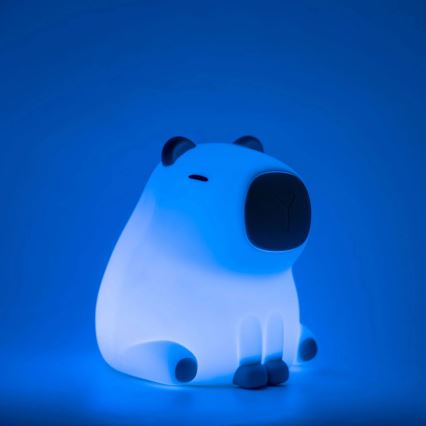 Lámpara infantil LED RGBW regulable LED/1W/5V USB 1200 mAh capibara