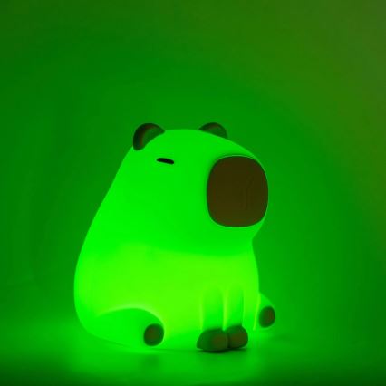 Lámpara infantil LED RGBW regulable LED/1W/5V USB 1200 mAh capibara