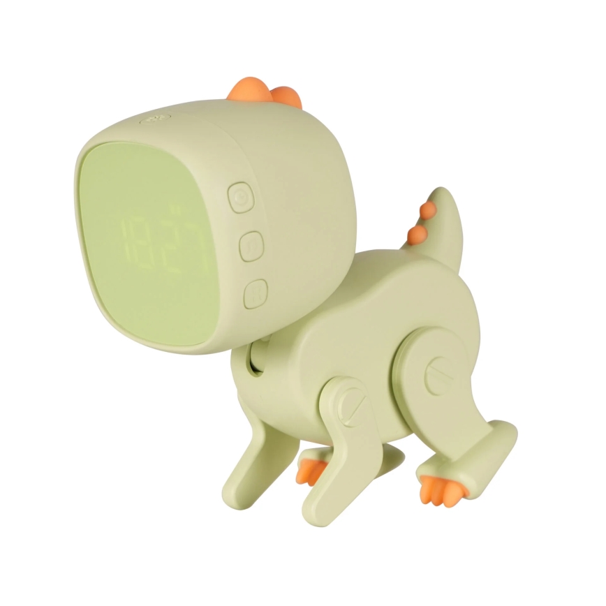 Lámpara infantil pequeña LED regulable con reloj despertador ROBOT LED/1W/5V 1200 mAh