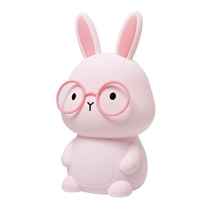 Lámpara infantil táctil regulable LED RGBW FLORKA LED/1W/5V USB 1200 mAh conejito rosa