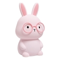 Lámpara infantil táctil regulable LED RGBW FLORKA LED/1W/5V USB 1200 mAh conejito rosa
