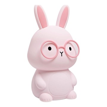 Lámpara infantil táctil regulable LED RGBW FLORKA LED/1W/5V USB 1200 mAh conejito rosa