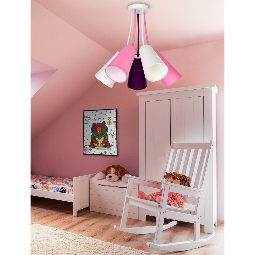 Lámpara infantil WIRE KIDS 5xE27/15W/230V
