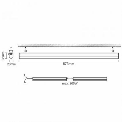 Lámpara LED para debajo del mueble LED/9W/230V 4000K