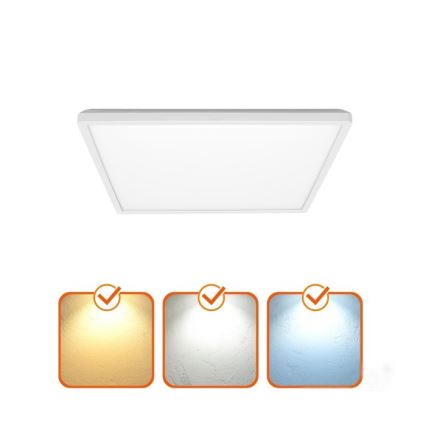Lámpara LED para baño con sensor de movimiento y crepúsculo NIVERA LED/24W/230V IP54 3000/4000/6000K 30x30 cm blanca + mando a distancia