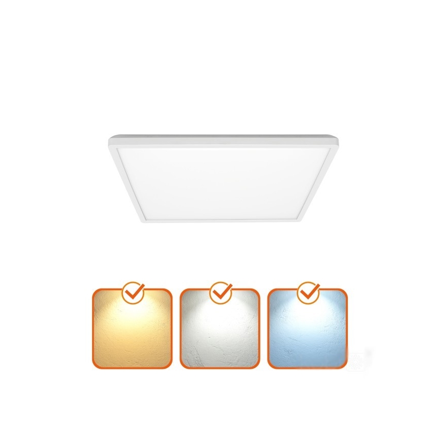 Lámpara LED para baño con sensor de movimiento y crepúsculo NIVERA LED/24W/230V IP54 3000/4000/6000K 30x30 cm blanca + mando a distancia