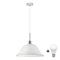 Lámpara LED colgante 1xE27/60W/230V blanco