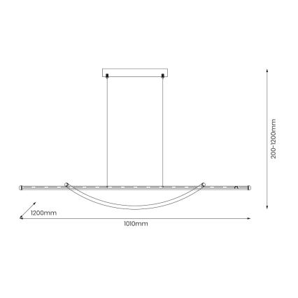 Lámpara LED colgante AMBAR LED/35W/230V negro