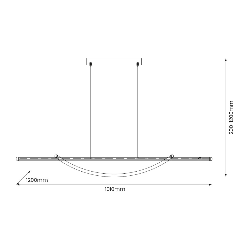 Lámpara LED colgante AMBAR LED/35W/230V negro