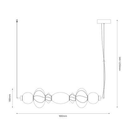 Lámpara LED colgante ASCOLI LED/24W/230V colorido
