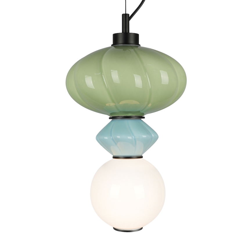 Lámpara LED colgante ASCOLI LED/8W/230V diá. 20 cm verde/azul