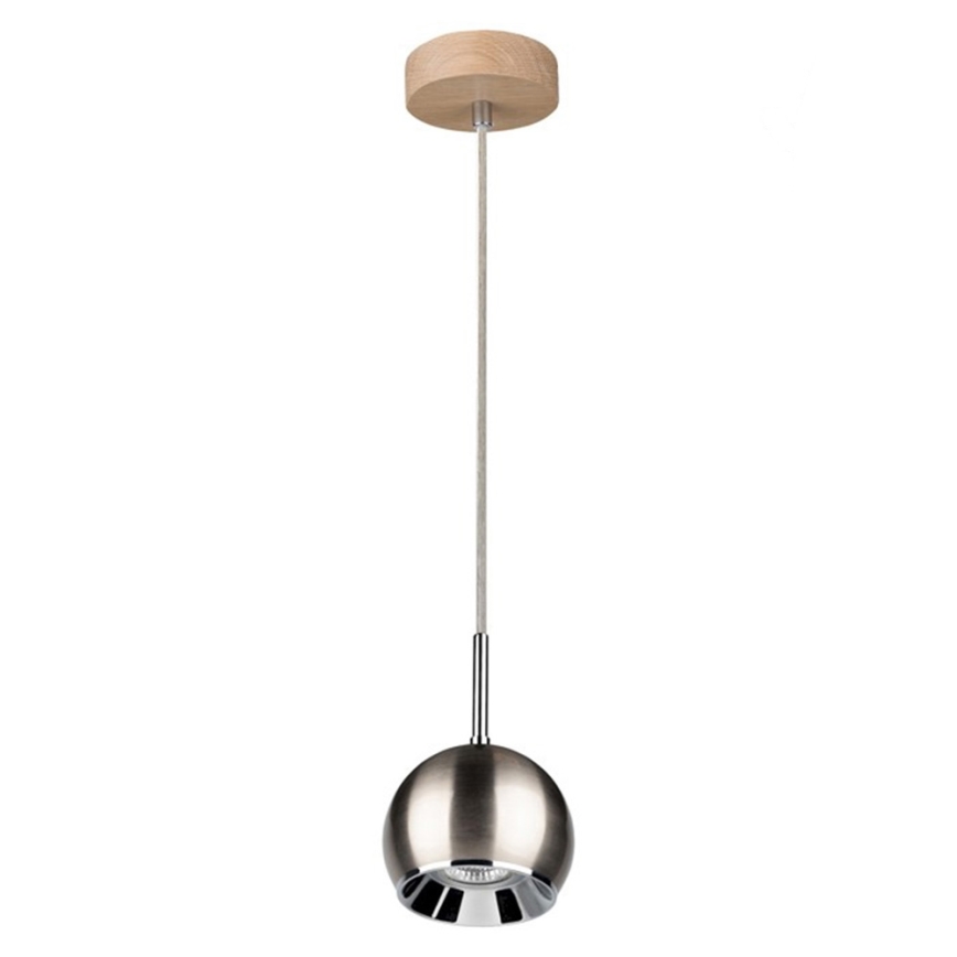 Lámpara LED colgante BALL WOOD 1xGU10/5W/230V roble mate