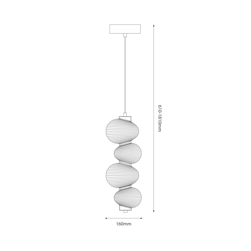 Lámpara LED colgante BOLLA LED/17W/230V diá. 16 cm cromo brillante/ahumado
