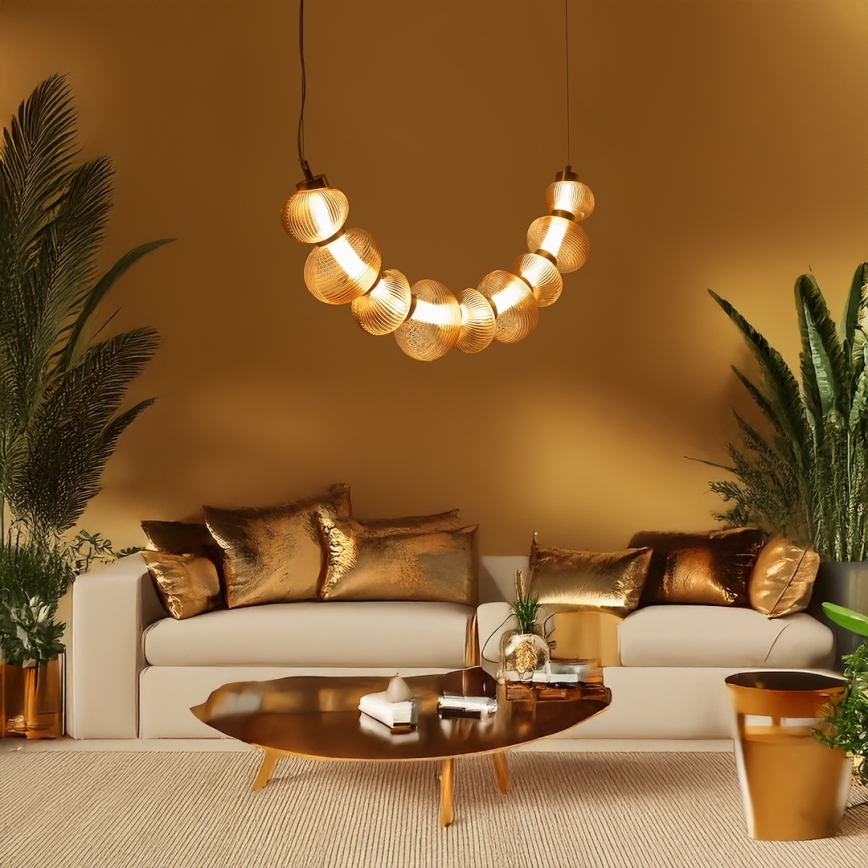 Lámpara LED colgante BOLLA LED/36W/230V dorado/ahumado