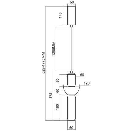 Lámpara LED colgante CAMPO LED/19W/230V