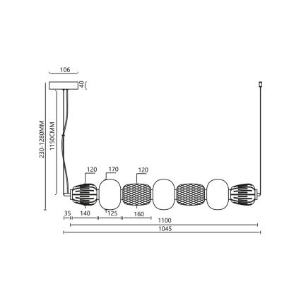 Lámpara LED colgante CARO LED/42W/230V cromo brillante