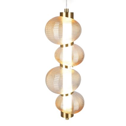 Lámpara LED colgante con cable BOLLA LED/17W/230V Ø 16 cm dorada/beige ahumado