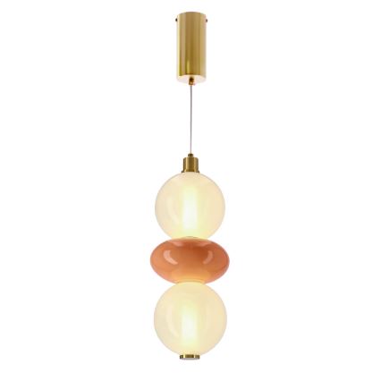 Lámpara LED colgante con cable FLORES LED/12W/230V dorado/naranja