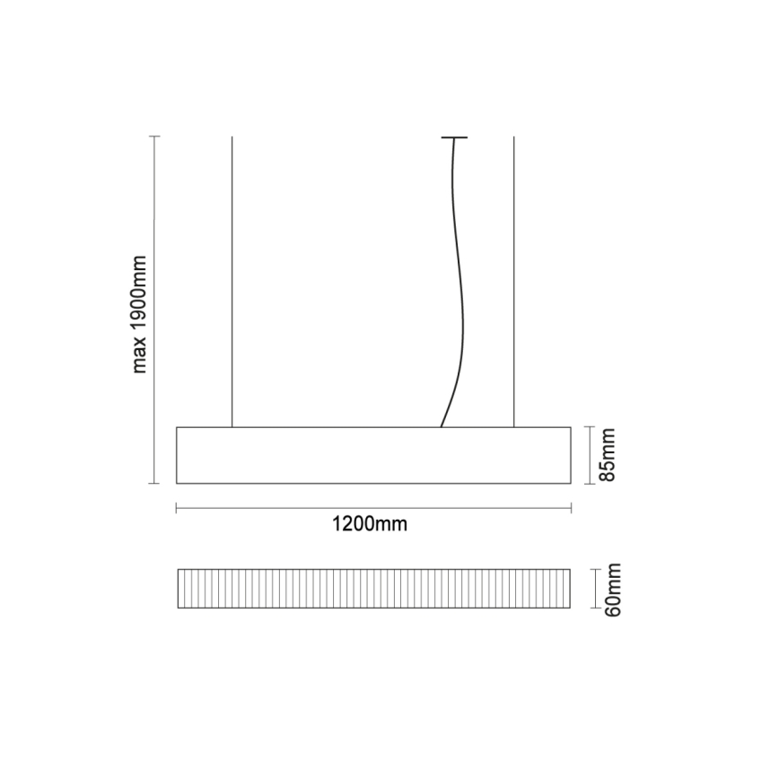 Lámpara LED colgante con cable LED/55W/230V 3000/4000/6500K 120 cm blanca