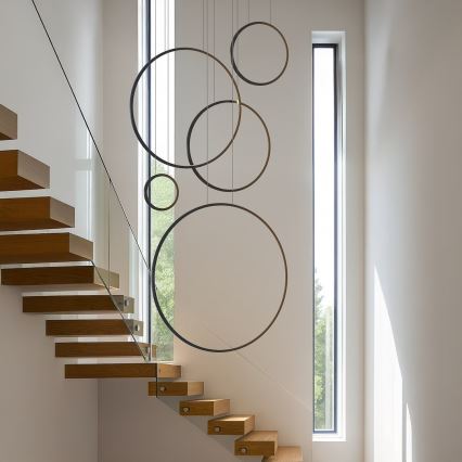 Lámpara LED colgante con cable SATURNO LED/100W/230V, negra