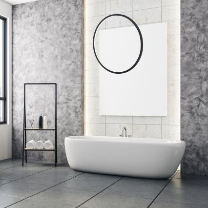 Lámpara LED colgante con cable SATURNO LED/28W/230V Ø 50 cm IP44 negra