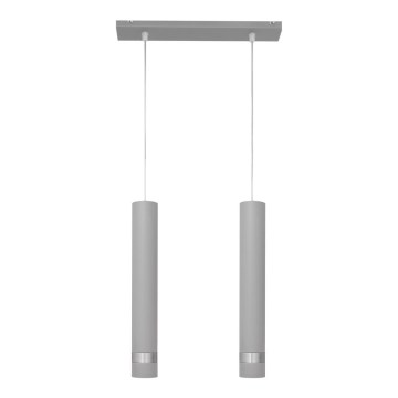 Lámpara LED colgante con cable TUBA 2xGU10/4,8W/230V gris/cromo brillante
