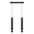 Lámpara LED colgante con cable TUBA 2xGU10/4,8W/230V negro/cromo brillante