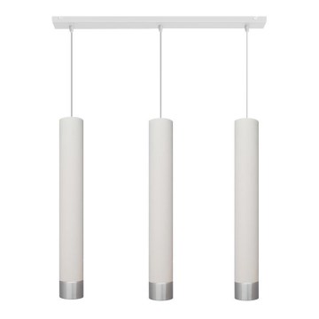 Lámpara LED colgante con cable TUBA 3xGU10/4,8W/230V blanco/cromo brillante