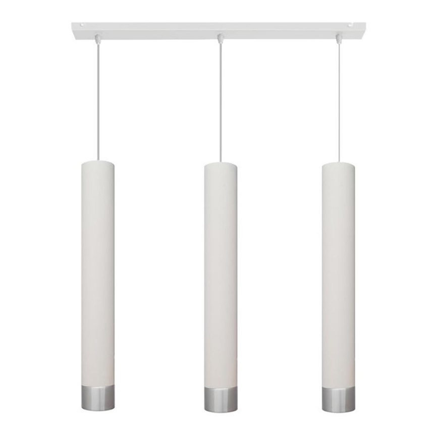 Lámpara LED colgante con cable TUBA 3xGU10/4,8W/230V blanco/cromo brillante