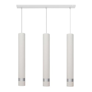 Lámpara LED colgante con cable TUBA 3xGU10/4,8W/230V blanco/cromo brillante