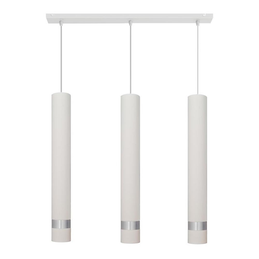 Lámpara LED colgante con cable TUBA 3xGU10/4,8W/230V blanco/cromo brillante