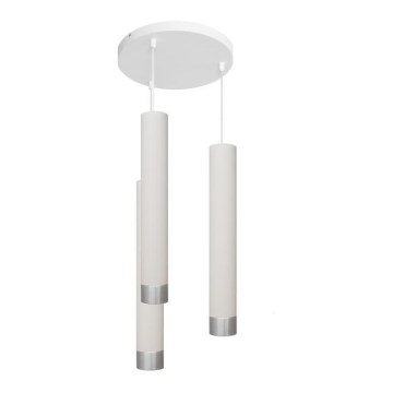 Lámpara LED colgante con cable TUBA 3xGU10/4,8W/230V blanco/cromo brillante