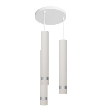 Lámpara LED colgante con cable TUBA 3xGU10/4,8W/230V blanco/cromo brillante