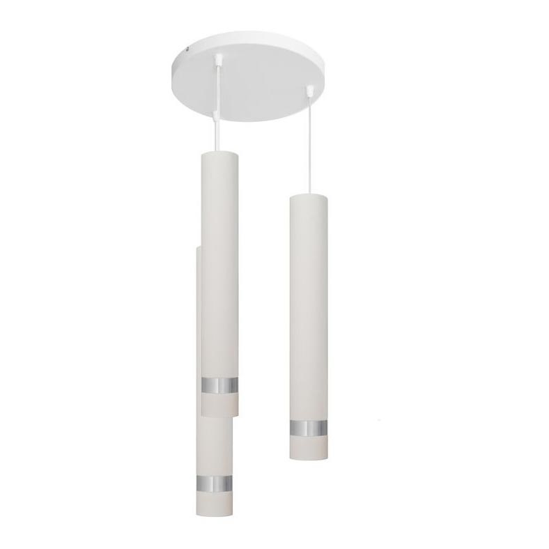 Lámpara LED colgante con cable TUBA 3xGU10/4,8W/230V blanco/cromo brillante