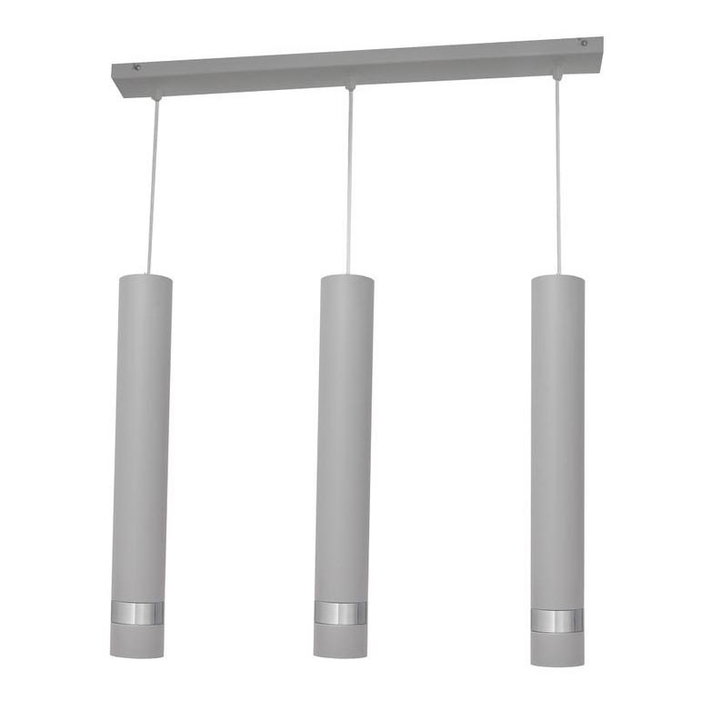 Lámpara LED colgante con cable TUBA 3xGU10/4,8W/230V gris/cromo brillante