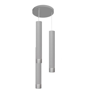 Lámpara LED colgante con cable TUBA 3xGU10/4,8W/230V gris/cromo brillante