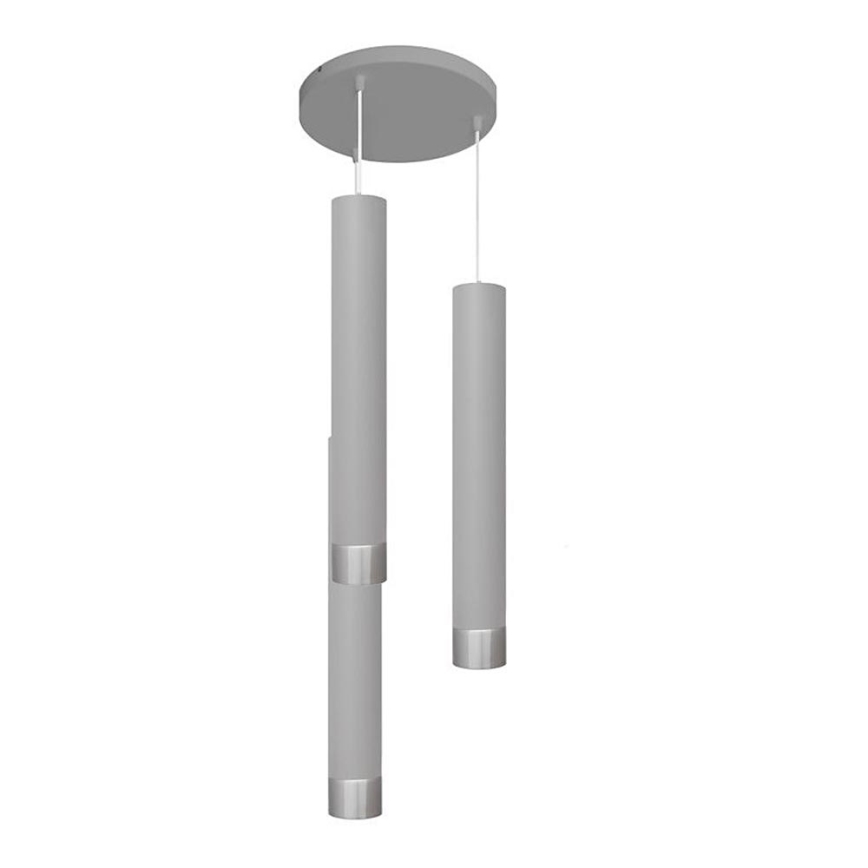 Lámpara LED colgante con cable TUBA 3xGU10/4,8W/230V gris/cromo brillante