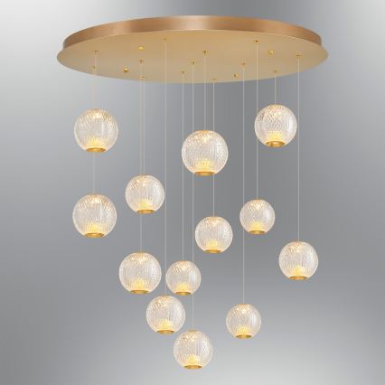Lámpara LED colgante CREMONA 13xLED/5W/230V 3000K dorada