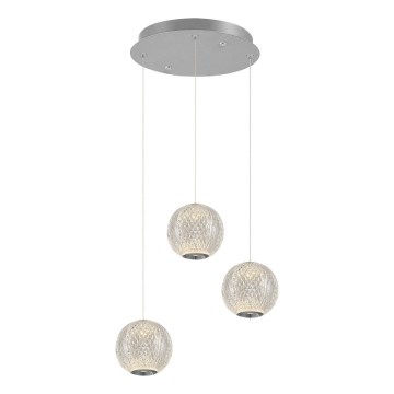 Lámpara LED colgante CREMONA 3xLED/5W/230V 3000K cromo mate