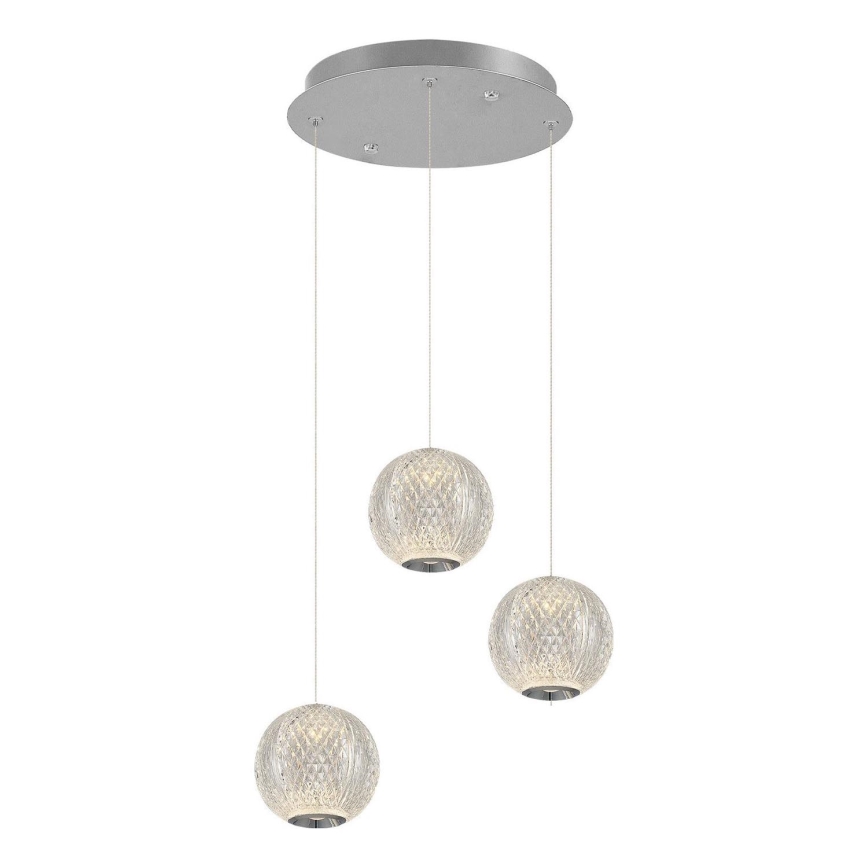 Lámpara LED colgante CREMONA 3xLED/5W/230V 3000K cromo mate